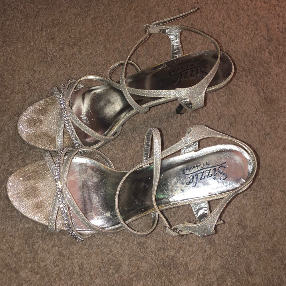 Sizzle Silver Glitter High Heels